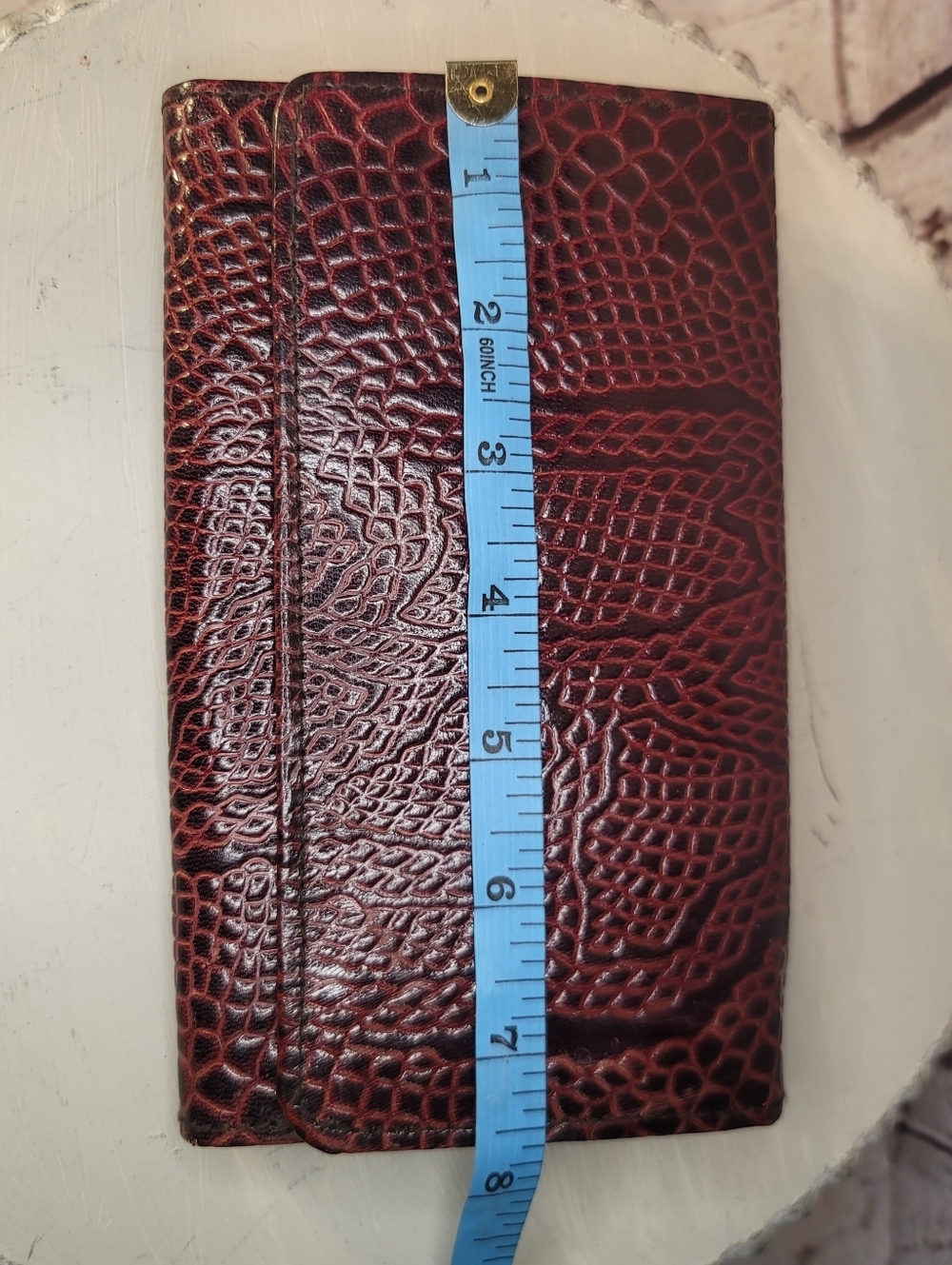 Vintage Rare 1950s -60s Ruby Red Lizard Leather Envelope Wallet - Picture 7 of 9